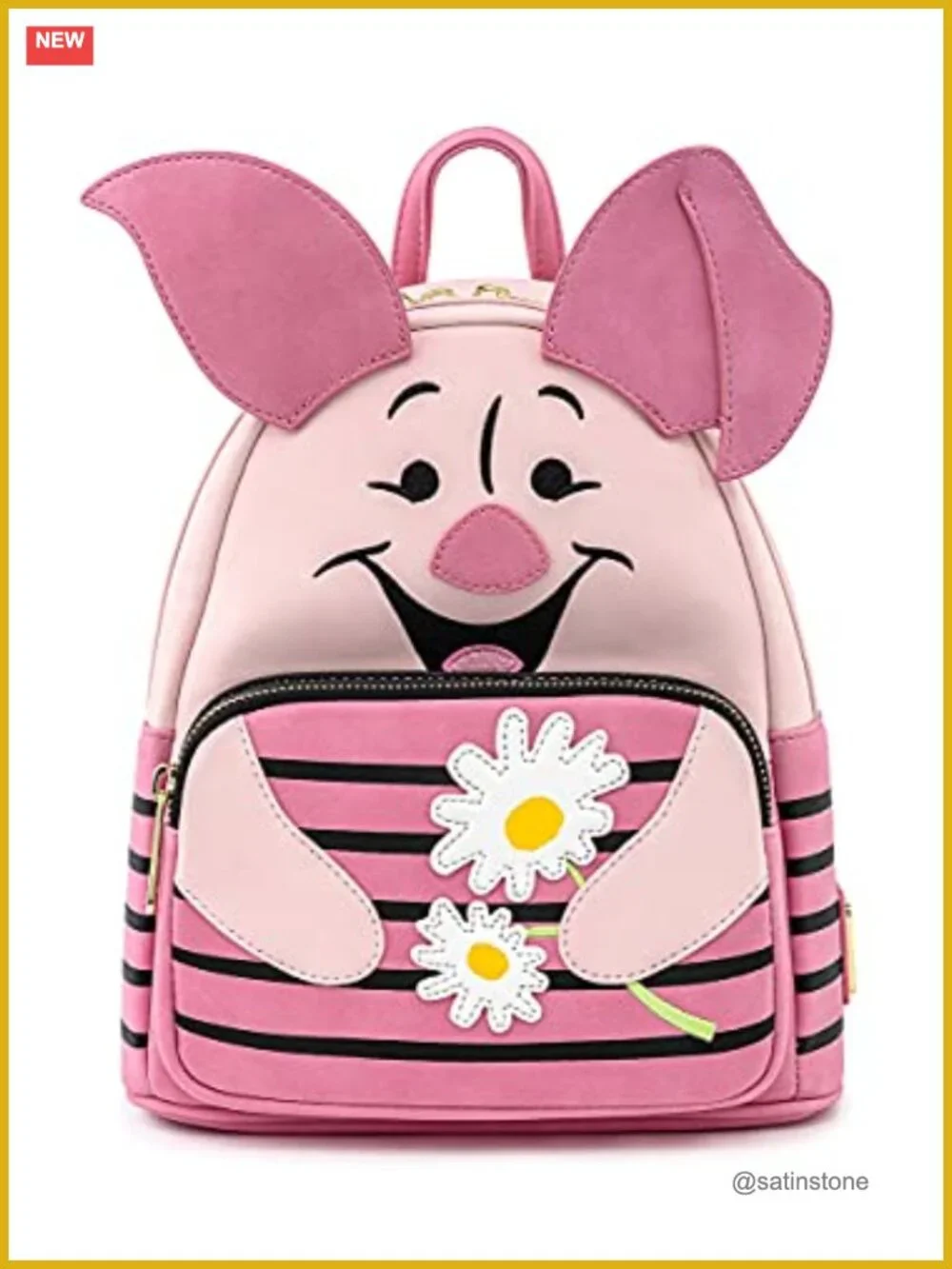 Faux Leather Disney Winnie the Pooh Piglet Cosplay Double Strap Shoulder Bag